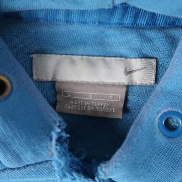 Vintage Y2K Nike Gray Tag Blue Hoodie Size L Large Mini Swoosh Thrashed - Picture 12 of 16